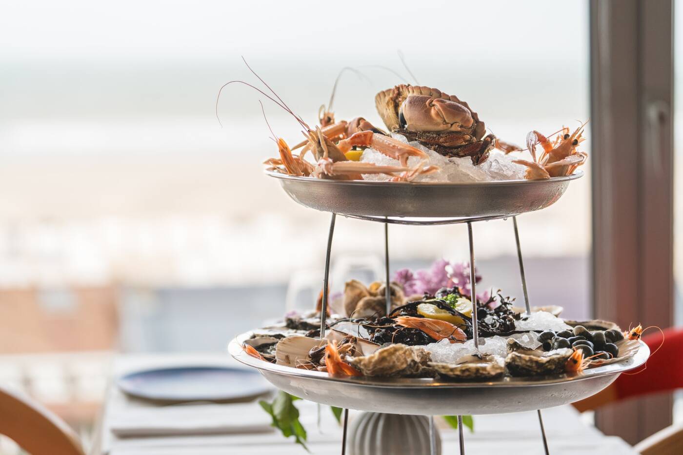 Plateau de fruits de mer au restaurant l'Aquar'Aile