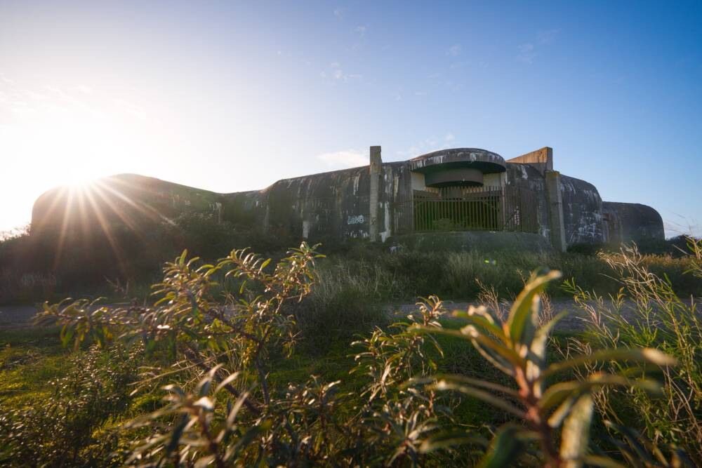 La batterie allemande Oldenburg sur la zone des Deux Mers sur la partie est de Calais.